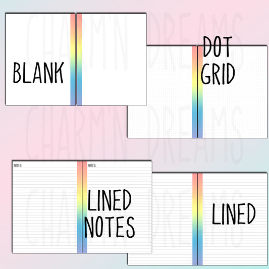 Rainbow Printable Planner Pages- 7.25 x 9" - Digital Download